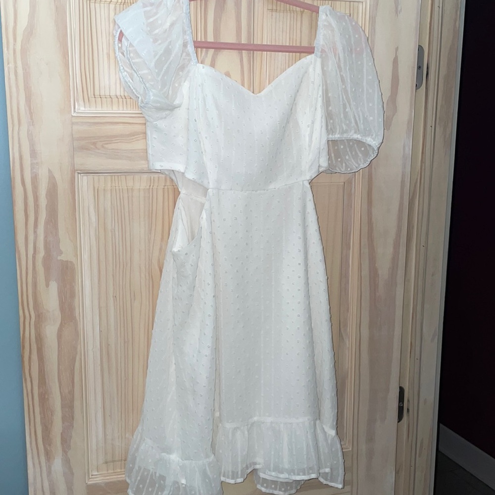 White cut out dress